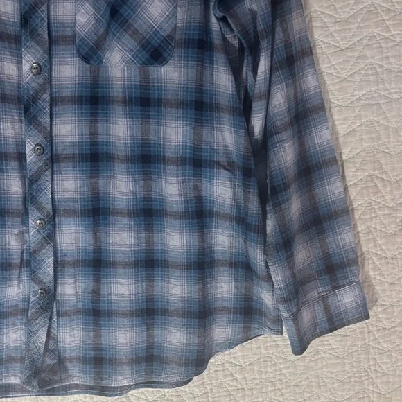 Eddie Bauer Blue Plaid Button-Down Shirt - Picture 6 of 8
